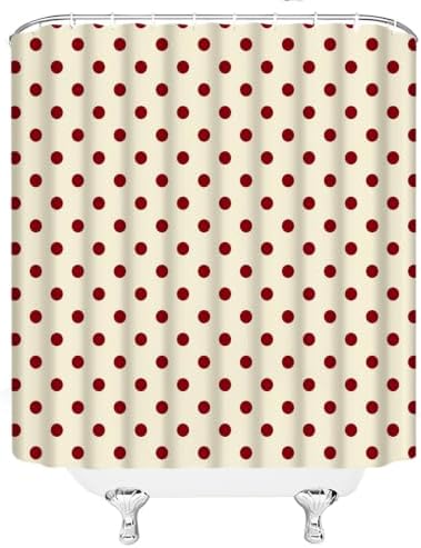 Polka Dot Christmas Shower Curtain Bathroom Decor with Hooks,70"Wx78"H