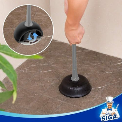 MR.SIGA Toilet Plunger and Brush Combo for Toilet Cleaning, Gray, 2 Set