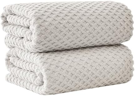 Great Bay Home Oversized Bath Sheets - 100% Cotton 2 Pack 68x35 Extra Large Towel - Absorbent, Durable, Quick-Dry Towels for Bathroom (Light Grey)