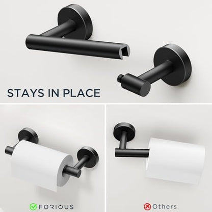 FORIOUS Toilet Paper Holder and Towel Ring Set, Bathroom Accessories Set
