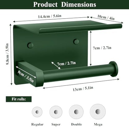 Toilet Paper Holder with Shelf Wall Mounted Toilet Paper Roll Dispenser
