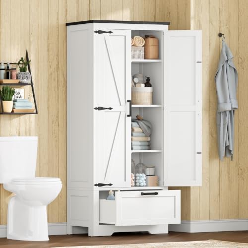 TEENFON Storage Cabinet with Doors & Adjustable Shelf