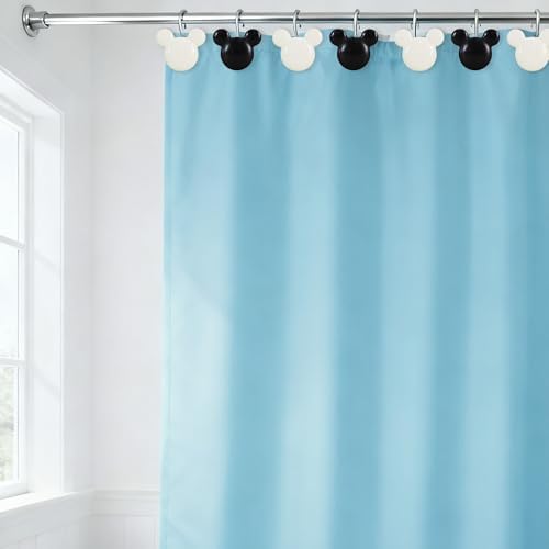 12-Piece Black White Mouse Shower Curtain Hooks for Bathroom