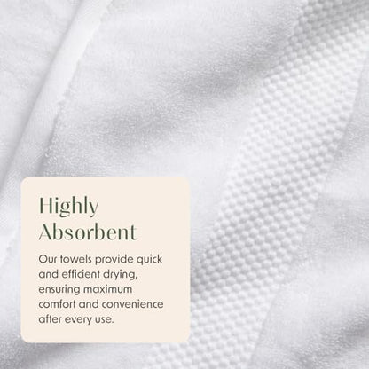 Springtree Home 100% Cotton Luxury Hotel Bath Towel Set | 4-Pack | White