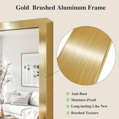 Koonmi Gold Mirrors for Wall, 30x36 Inch Bathroom Mirror, Rectangular Wall Mirror for Living Room Bedroom Bathroom, Hangs Horizontally or Vertically