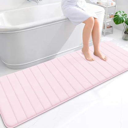 OLANLY Memory Foam Long Bathroom Rugs Runner 70x24, Super Soft Absorbent