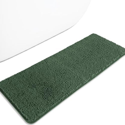 Bathroom Runner Rug 47 x 17 Inch – Long Bath Mat | Absorbent and Washable Thick Chenille Bath Rug Non-Slip Runner Rug for Bathroom, Shower, Sink(Hunter Green)