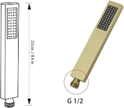 Hand Shower Wand Handheld Shower Spray High Pressure Single Function Luxury Hand Showerhead Brushed Gold