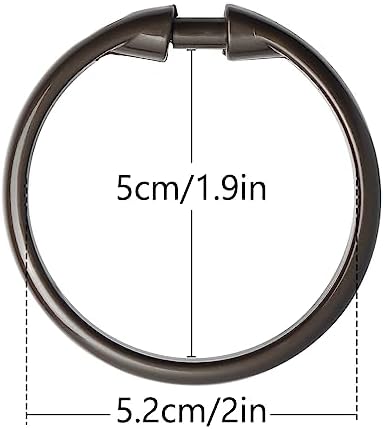 Bronze Shower Curtain Hooks Rings, 12 Pcs Circular Plastic Shower Curtain Rings for Bathroom, Plastic Shower Curtain Hooks for Shower Curtain Rod, Shower Hooks Rings for Shower Curtain