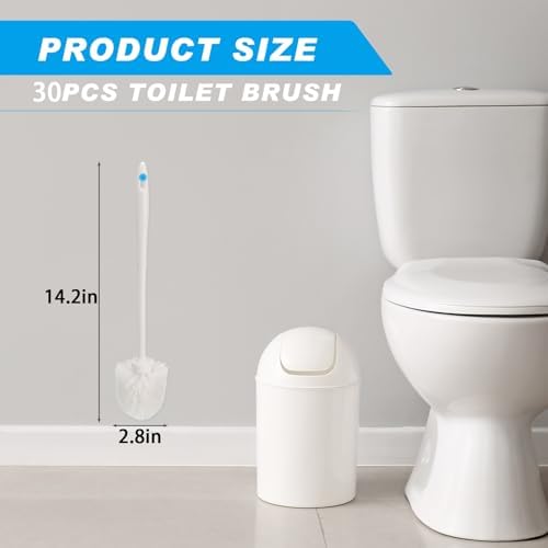 Tioncy 30 Pcs 14.2 Inch Toilet Brushes for Bathroom Bowl Scrubber