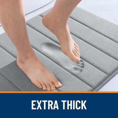 OLANLY Memory Foam Large Bath Mat 40x32, Super Soft Absorbent Bathroom Rugs