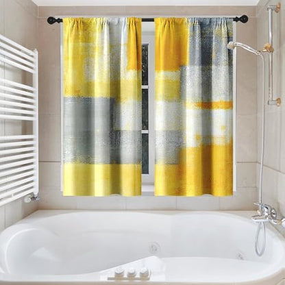Shower Curtain Set, for Bathroom Decor 72" x 72", Abstract Yellow