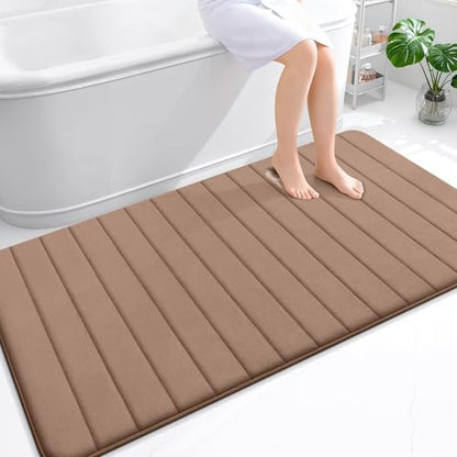 OLANLY Memory Foam Large Bath Mat 59x34, Super Soft Absorbent Bathroom Rugs