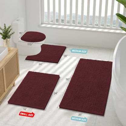 Smiry Bathroom Rugs 30X20, Luxury Chenille Extra Soft Absorbent Bath Mat