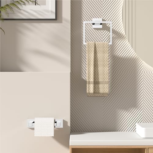 FORIOUS Toilet Paper Holder and Towel Ring Set, Bathroom Accessories Set