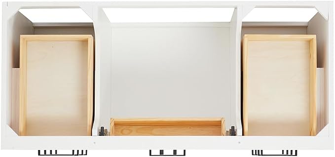 Isabella 48-Inch Bathroom Vanity with Sink — White Single Sink Bathroom Vanity, 1.5" Edge Italian Carrara Marble Top, Solid Wood, 2 Soft-Close Doors, 8 Dovetail Drawers + Tilt Drawer