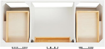 Isabella 48-Inch Bathroom Vanity with Sink — White Single Sink Bathroom Vanity, 1.5" Edge Italian Carrara Marble Top, Solid Wood, 2 Soft-Close Doors, 8 Dovetail Drawers + Tilt Drawer