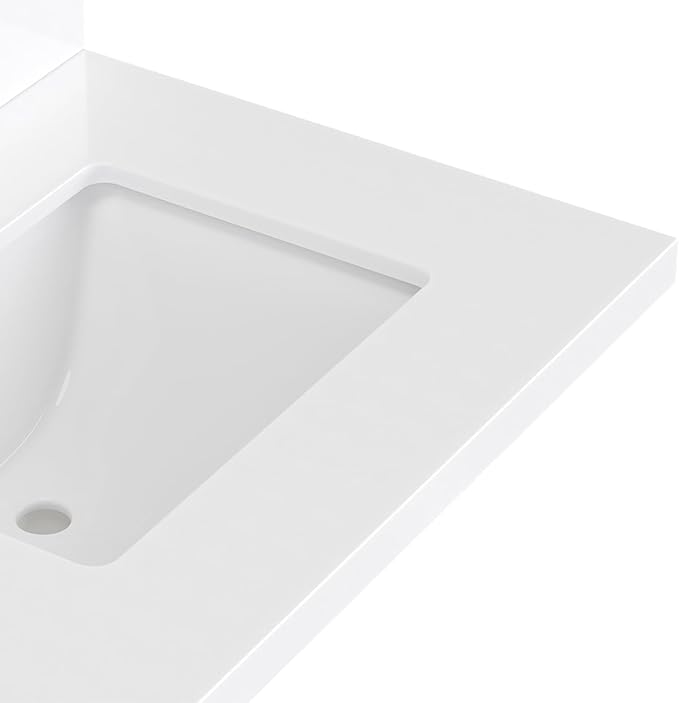 ARIEL Monroe 72-inch Bathroom Vanity with Sink,Solid Wood, 1.5-inch Pure White Quartz Countertop & Backsplash, Double Oval Porcelain Sink, 9 Dovetail Drawers, Brushed Nickel, White