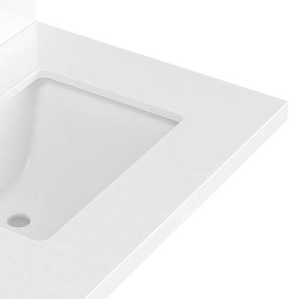 ARIEL Monroe 72-inch Bathroom Vanity with Sink,Solid Wood, 1.5-inch Pure White Quartz Countertop & Backsplash, Double Oval Porcelain Sink, 9 Dovetail Drawers, Brushed Nickel, Midnight Blue