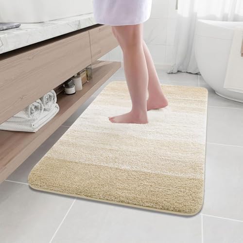 Arotive Microfiber Bathroom Rugs, Shaggy Soft Absorbent Bath Rug, 44x32