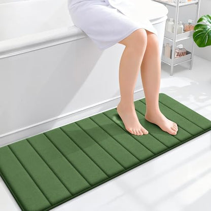 OLANLY Memory Foam Long Bathroom Rugs Runner 47x17, Super Soft Absorbent