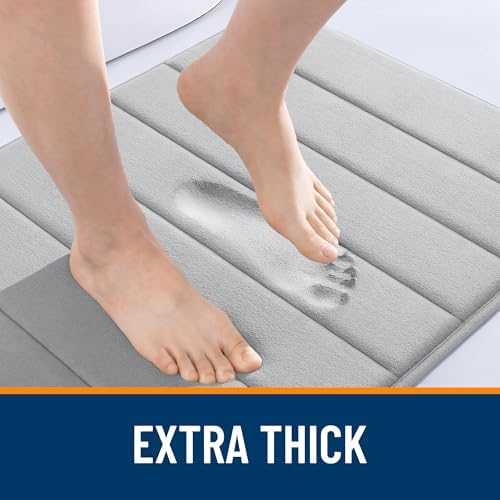 OLANLY Memory Foam Large Bath Mat 40x32, Super Soft Absorbent Bathroom Rugs