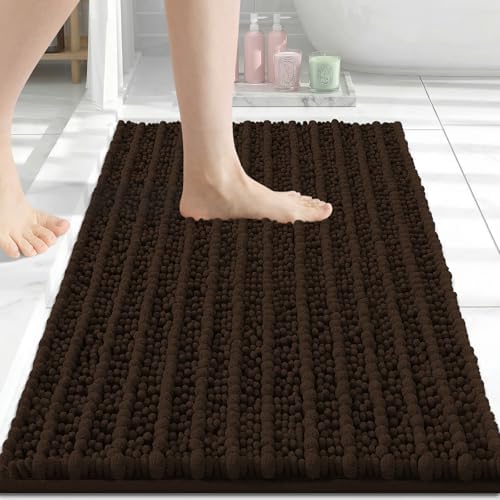 Arotive Bathroom Rugs Mat 30x17, Soft Absorbent Chenille Shaggy Bath Mat