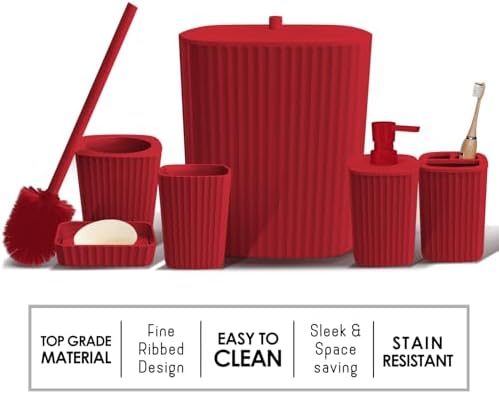 Clara Clark Bathroom Set - Christmas Bathroom Accessories Set, 11PC Bathroom Accessory Set, Christmas Bathroom Sets with Adhesive Corner Shower Caddy Hanging, Toilet Brush, Trash Can & Soap Dispenser
