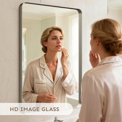 36"x24" Bathroom Vanity Mirror for Wall Aluminum Framed Farmhouse Rectangle