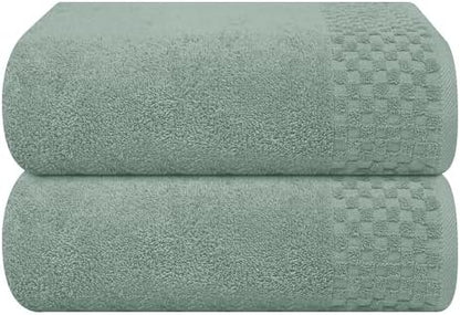 MyOwn Ultra Soft 2 Pack Oversized Bath Towel Set 28x55 inches, Cotton Large Bath Towels, Highly Absorbant Compact Quickdry & Lightweight Towel, Ideal for Gym Travel Camp Pool - Jade