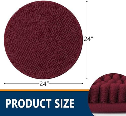 Smiry Round Bathroom Rugs 24X24, Chenille Extra Soft Absorbent Bath Mat