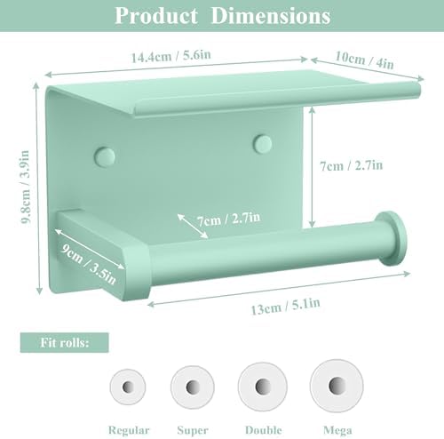 Toilet Paper Holder with Shelf Wall Mounted Toilet Paper Roll Dispenser