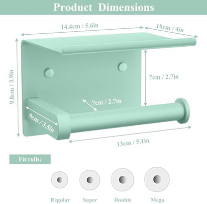 Toilet Paper Holder with Shelf Wall Mounted Toilet Paper Roll Dispenser