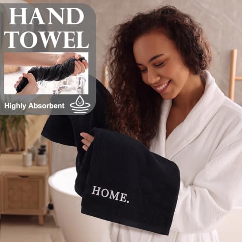 Hahafelt Decorative Bathroom Towel Set, Black