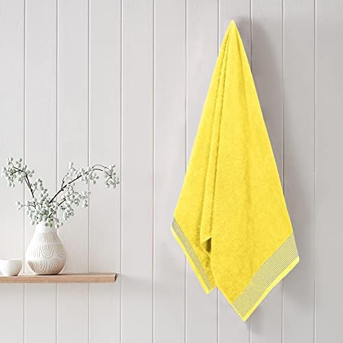 BELIZZI HOME Ultra Soft 2 Pack Oversized Cotton Bath Towels, 28x55 inches, Yellow
