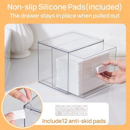 Vtopmart 2 Pack Dryer Sheet Holder and Laundry Pods Container,Clear Stackable Storage Drawers for Washing Powder, Scent Booster Beads, Color Catchers & Wool Balls, Ideal for Laundry Room Organization