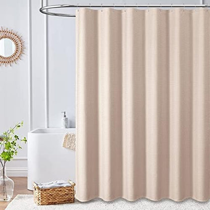 Dynamene Extra Wide Waffle Shower Curtain 256 GSM Fabric 108x72 Blush Pink