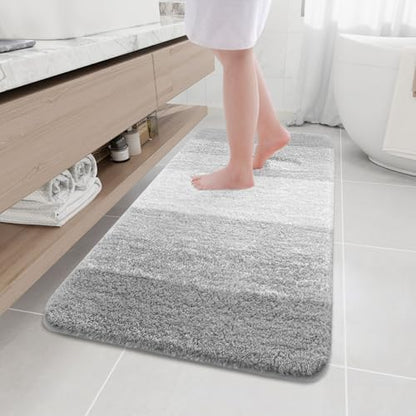 Arotive Microfiber Bathroom Rugs, Shaggy Soft Absorbent Bath Rug, 47x24