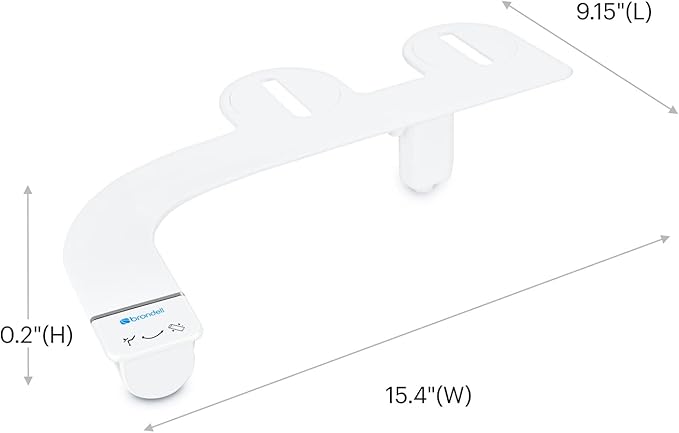 Brondell SS-150W SimpleSpa Thinline Essential Bidet Attachment for Toilet Seats with Adjustable Water Pressure, Side Arm Control, Thin Profile, White (Single Nozzle)