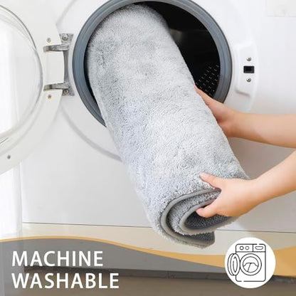 MINIDEAR Bathroom Rugs 70x24 Light Gray - Thick Memory Foam Bath Mat, Ultra Soft & Plush Fluffy, Non-Slip, Quick Dry, Absorbent Washable Floor Microfiber Mat for Tub, Home Decor Accessories