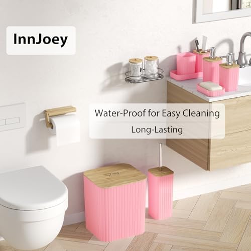 Bathroom Accessory Set - 25PC Bathroom Sets with Shower Curtain and Rugs, Pink Bathroom Set, Bathroom Accessories Set, Shower Curtain Sets with Rugs, Bathroom Trash Can & Soap Dispenser