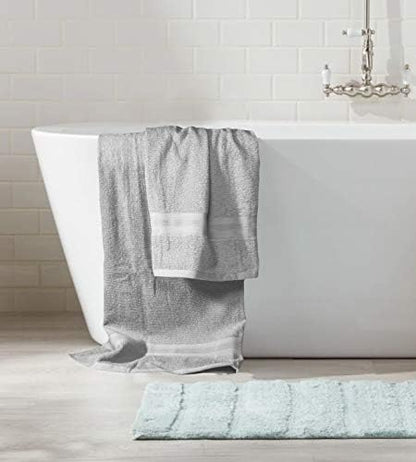 BOUTIQUO Light Grey Towel Set - 8 Piece Bathroom Towel Set - 100% Ring Spun Cotton, 2 Bath Towel 27x54, 2 Hand Towel 16x28, 4 Washcloth 13x13 - Ultra Soft Highly Absorbent