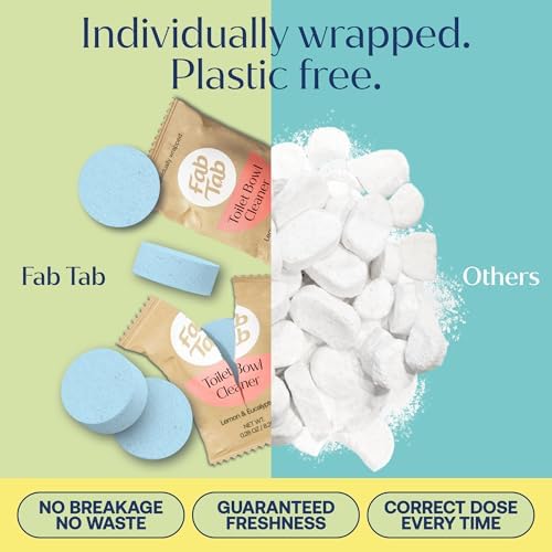 Fab Tab Toilet Bowl Cleaner Tablets, Lemon & Eucalyptus Scent, 12 Count