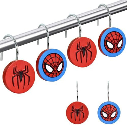 12-Piece Spider Shower Curtain Hooks for Bathroom
