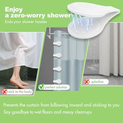 4-Pack Magnetic Silicone Shower Curtain Clips, Keep Liner Closed, White