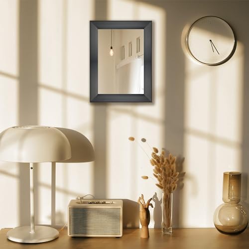 Ruomeng Rectangular Wall Mirror 12" x 16" Framed Mirror for Bathroom Black