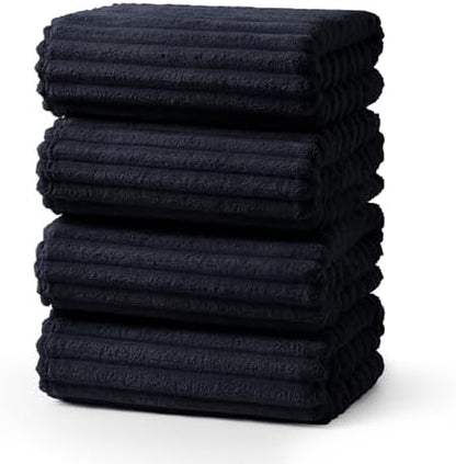 ecolook Black Bath Towel Set of 4, 31 x 63 in, Soft and Highly Absorbent, Lightweight Microfiber Towels for Bathroom, Gym, Hotel and Spa