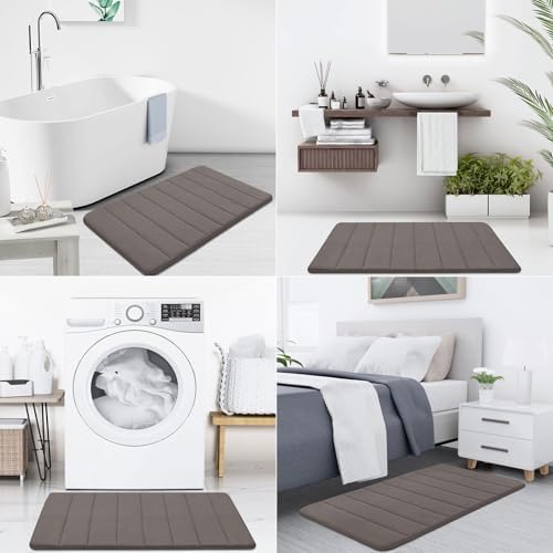 Buganda Memory Foam Bath Mat 47 x 24, Ultra Soft Absorbent Bathroom Rugs