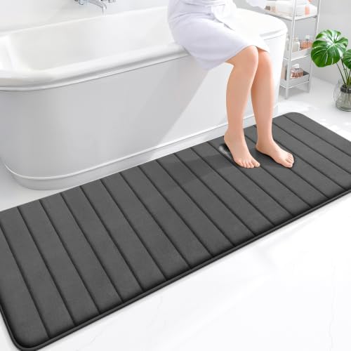 OLANLY Memory Foam Long Bathroom Rugs Runner 70x24, Super Soft Absorbent