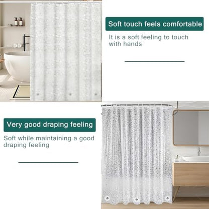Shower Curtain Liner, 100% Waterproof Peva Shower Curtains with 3 Duty Heavy Bottom Magnets and 12 Rust Proof Grommets, 72x72 Weighted Shower Liner for Shower Stall, Bathtubs